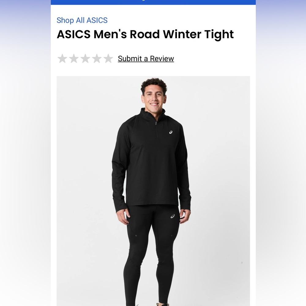 ASICS Winter Running Pants/Tights- BNWT - Men’s size Medium (with free T-shirt)
